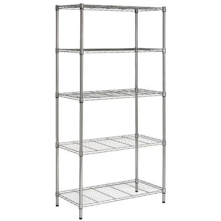 Safavieh Alpha 5 Tier Shelving- Chrome - 32.5 x 71.6 x 18 in. HAC2003A